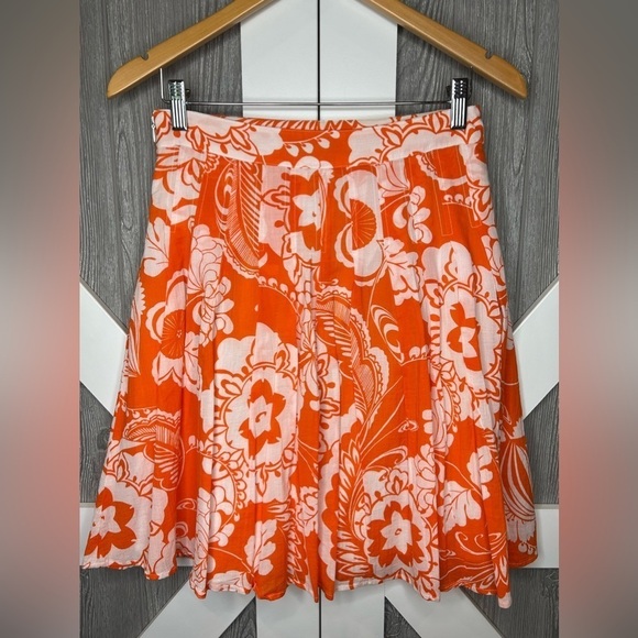 B6.17 Express Lined 100% Cotton Fit & Flare Printed Skirt Size 0 - Picture 5 of 8